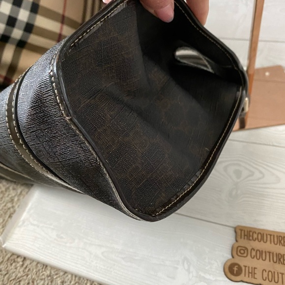 Gucci hobo brown shoulder bag silver hardware coated canvas Joy Bardot - Picture 11 of 14